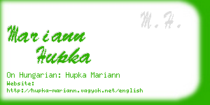 mariann hupka business card